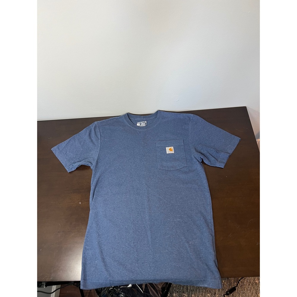 Carhartt Mens Loose Fit Pocket T-Shirt Heather Blue Short Sleeve Small
